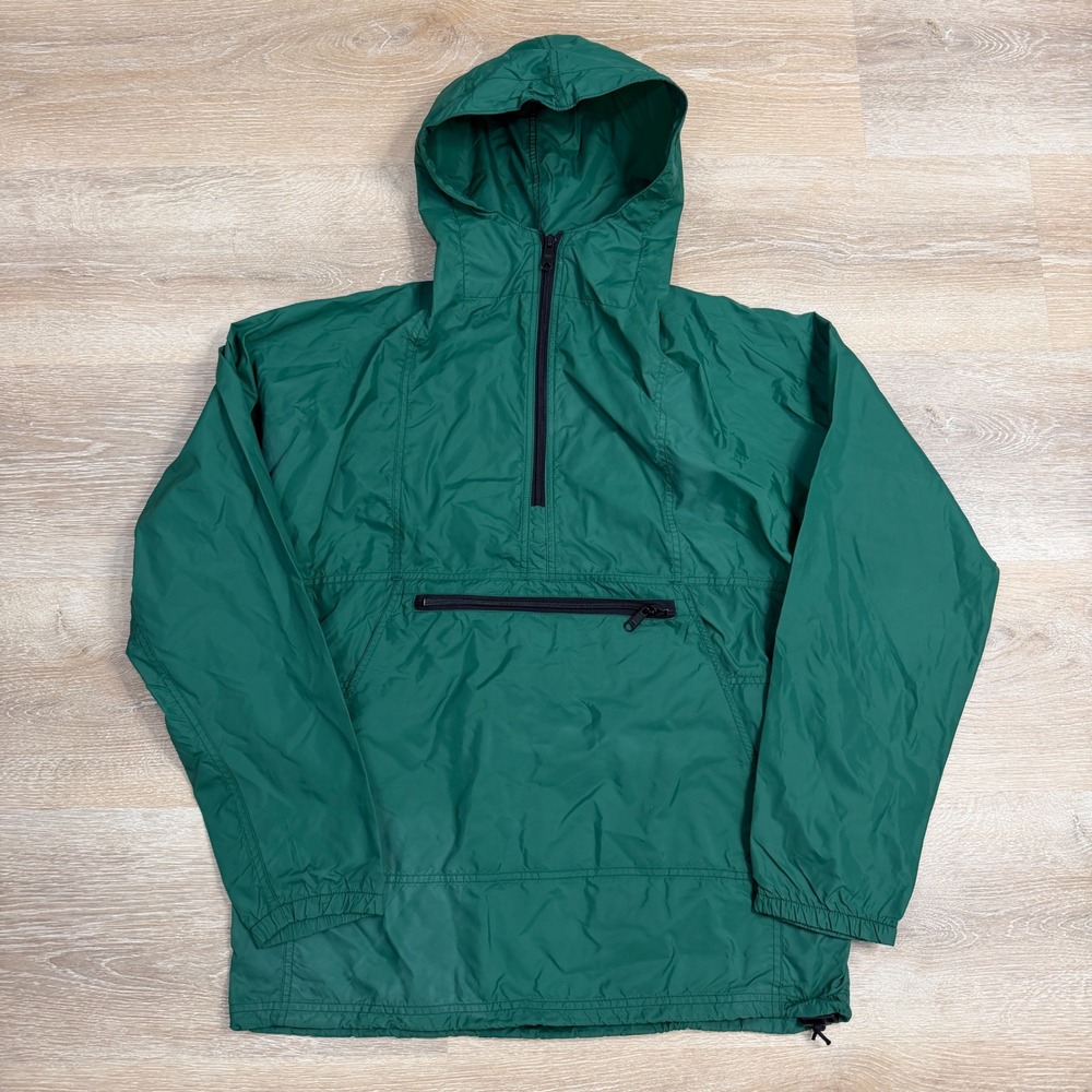 Vintage LL Bean Anorak Windbreaker Jacket Mens Medium Green Made in USA Nylon